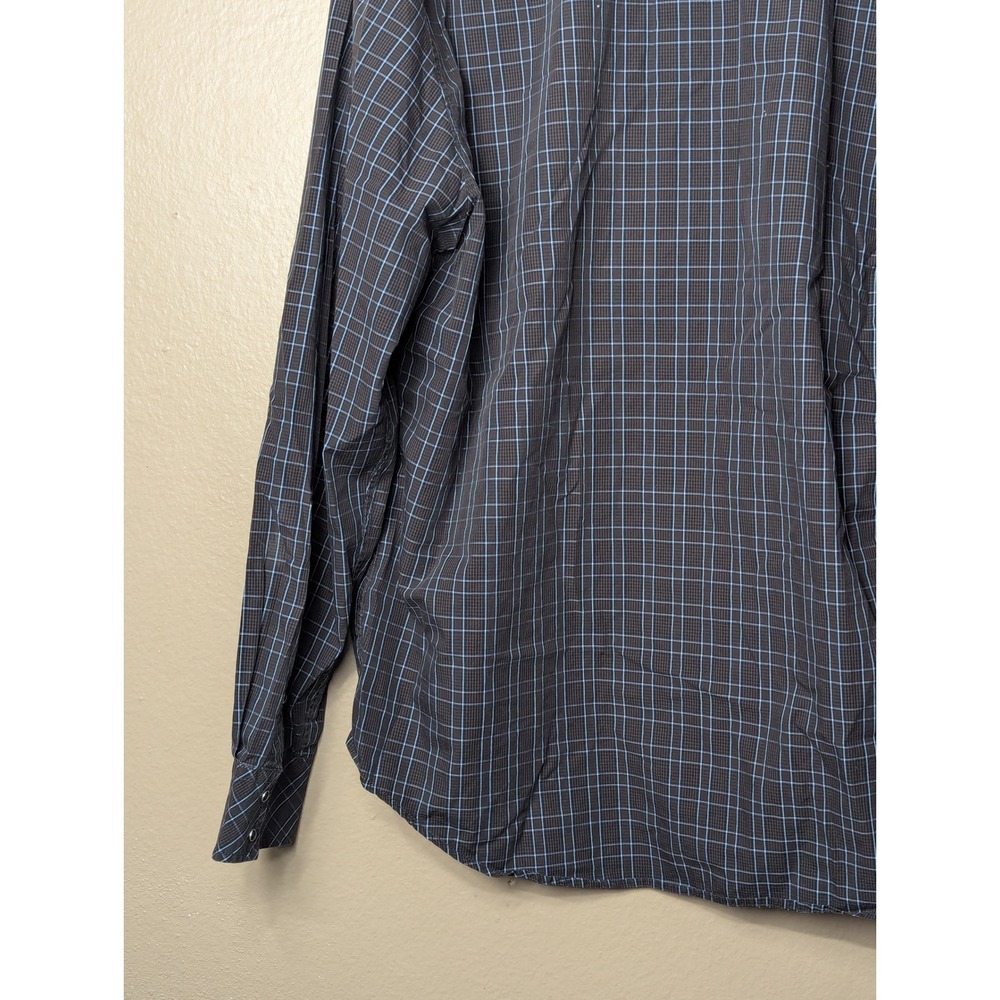 7 Diamonds Button Down Shirt Mens XXL Black Blue Heart Breaker Grid Long Sleeve - Picture 14 of 15